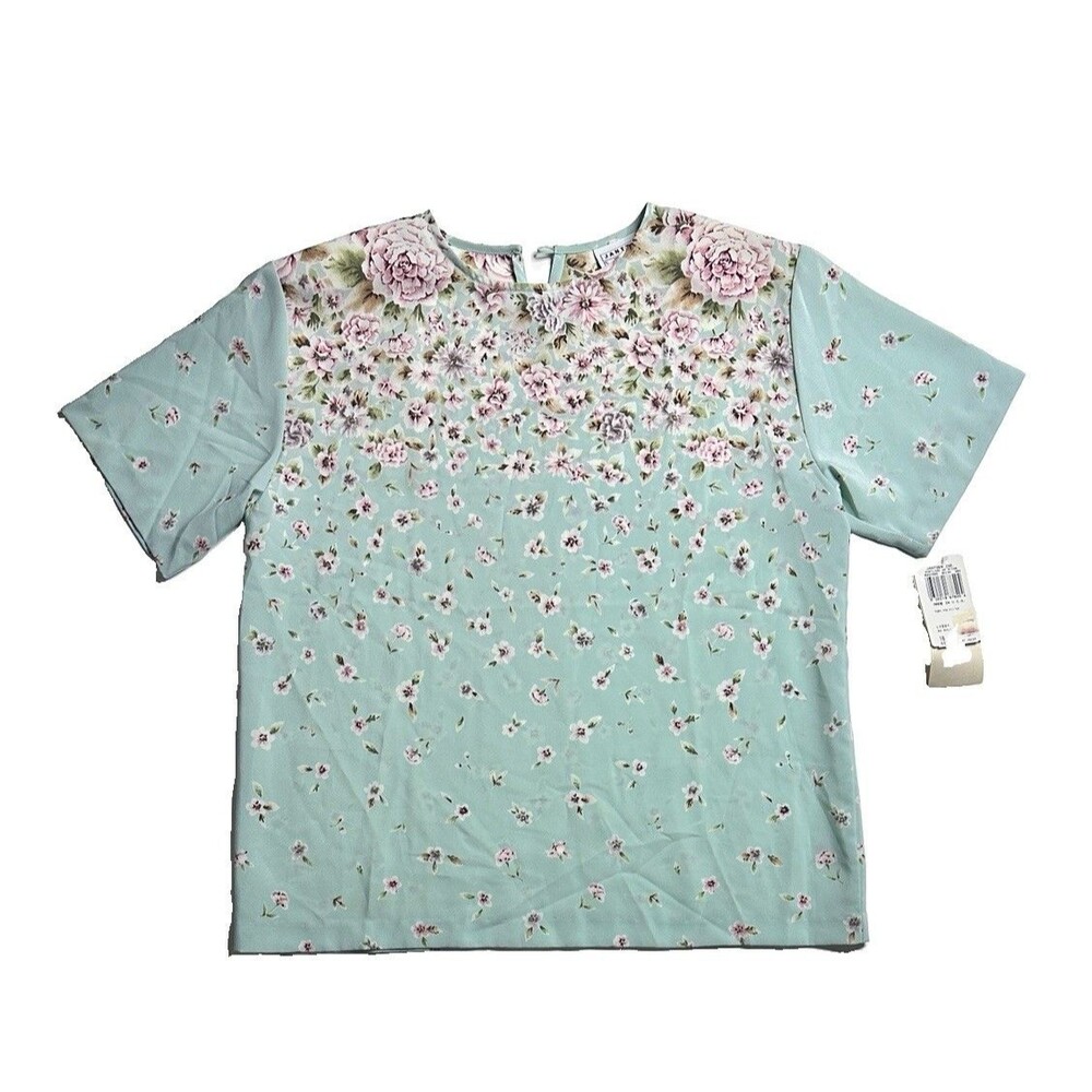 Jantzen Classics Women's Mint Floral Top Size 16